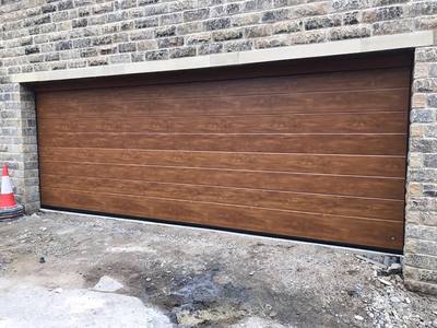 Made to measure garage Doors in traditional Golden Oak colour choice